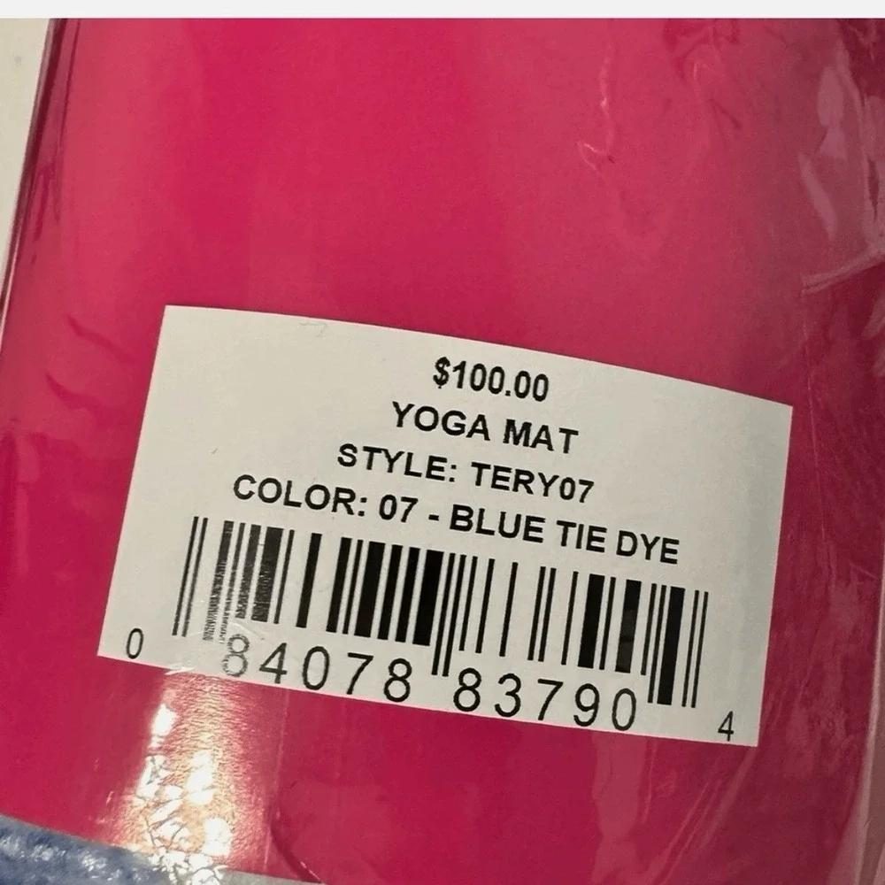Terez Yoga Pilates Mat Blue Tie Dye 5mm Thick Non Slip‎ Multicolor 24
